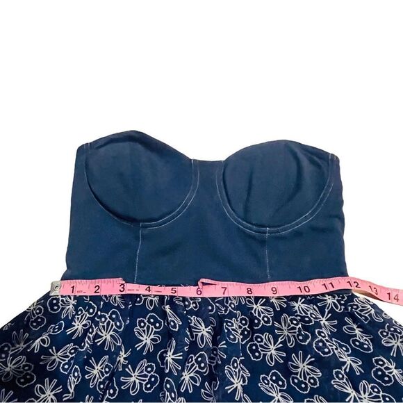 Olsenboye Denim Strapless Bustier Dress with Layers - M - Picture 13 of 16